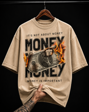 Money Burning Dollar graphic T-shirt