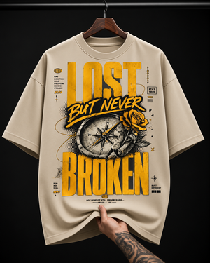 Lost But Never Broken Compass and Rose graphic T-shirt