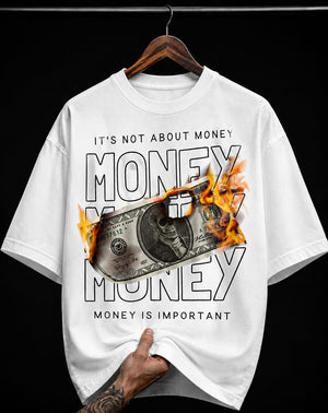 Money Burning Dollar graphic T-shirt