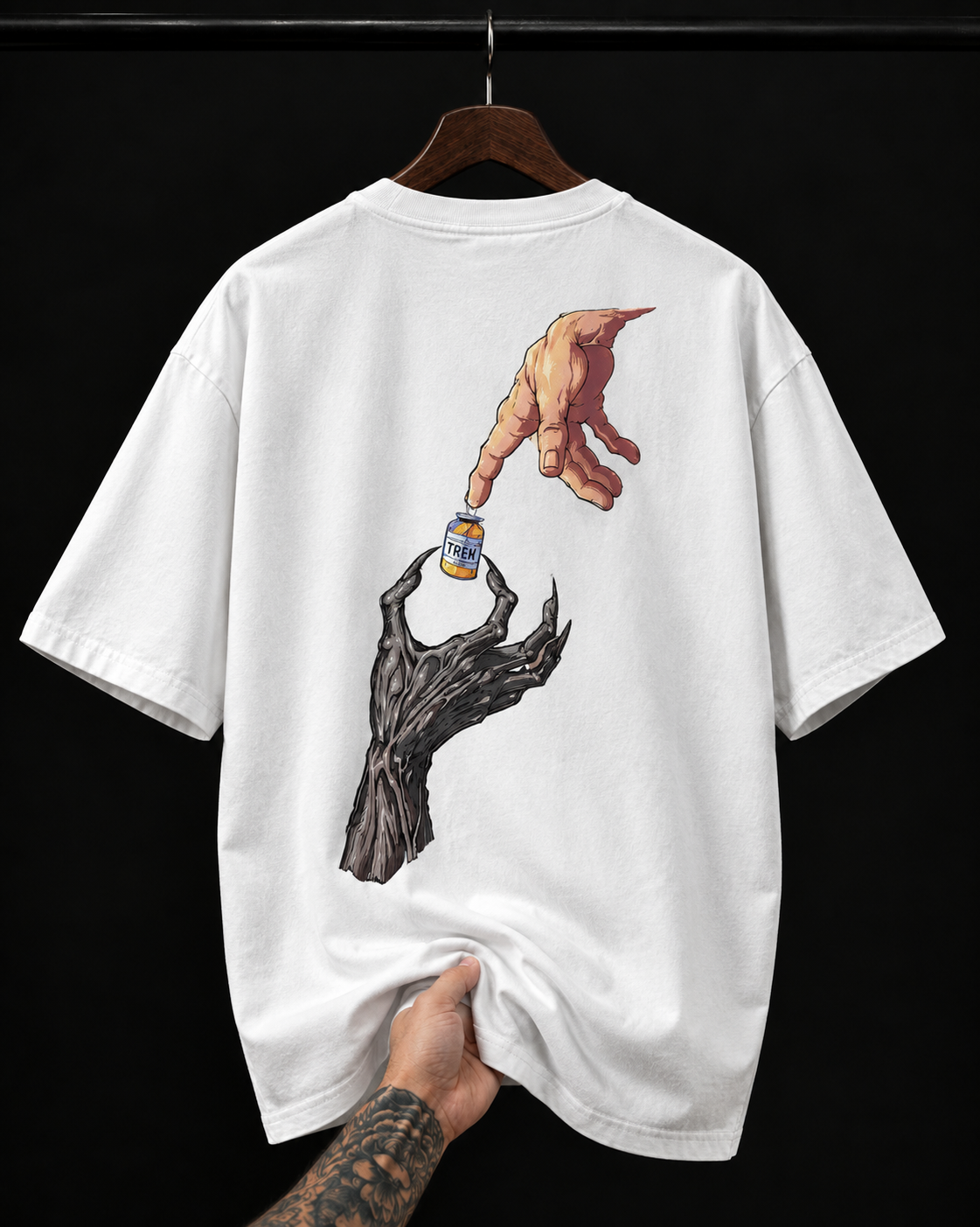 "Creation of Gains" Premium Gym Pump Cover Tee - White