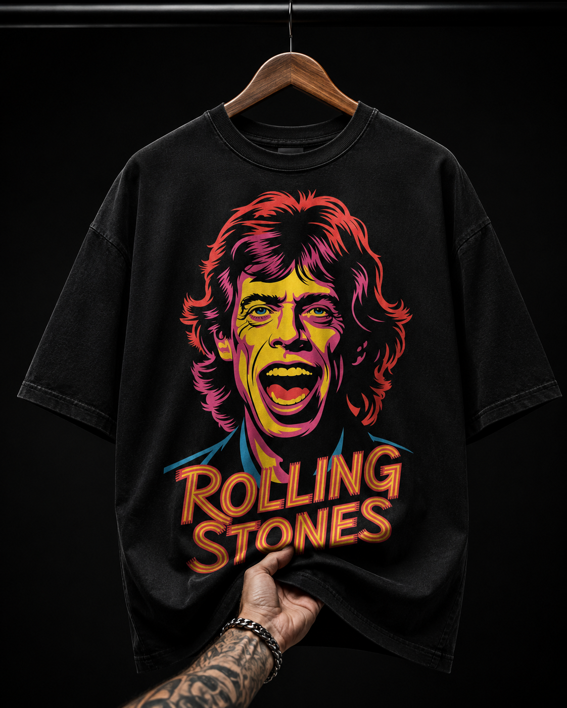 Rolling Stones Neon Portrait graphic T-shirt