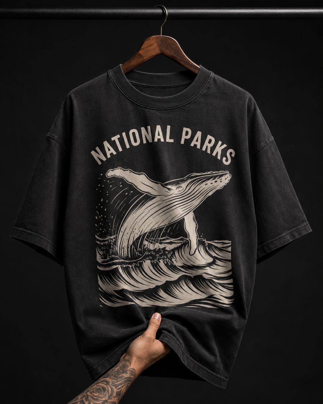 Vintage Whale National Parks graphic T-shirt
