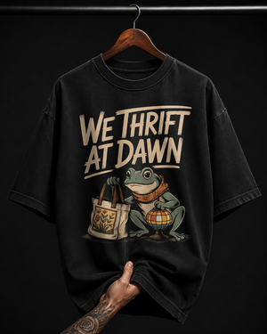 We Thrift At Dawn Frog graphic T-shirt