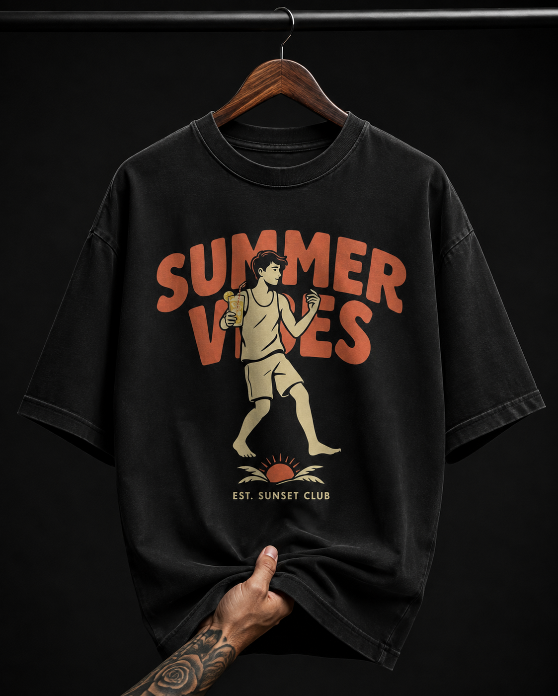 Summer Vibes Sunset Club graphic T-shirt