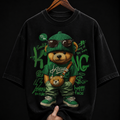 King Teddy Bear Green graphic T-shirt