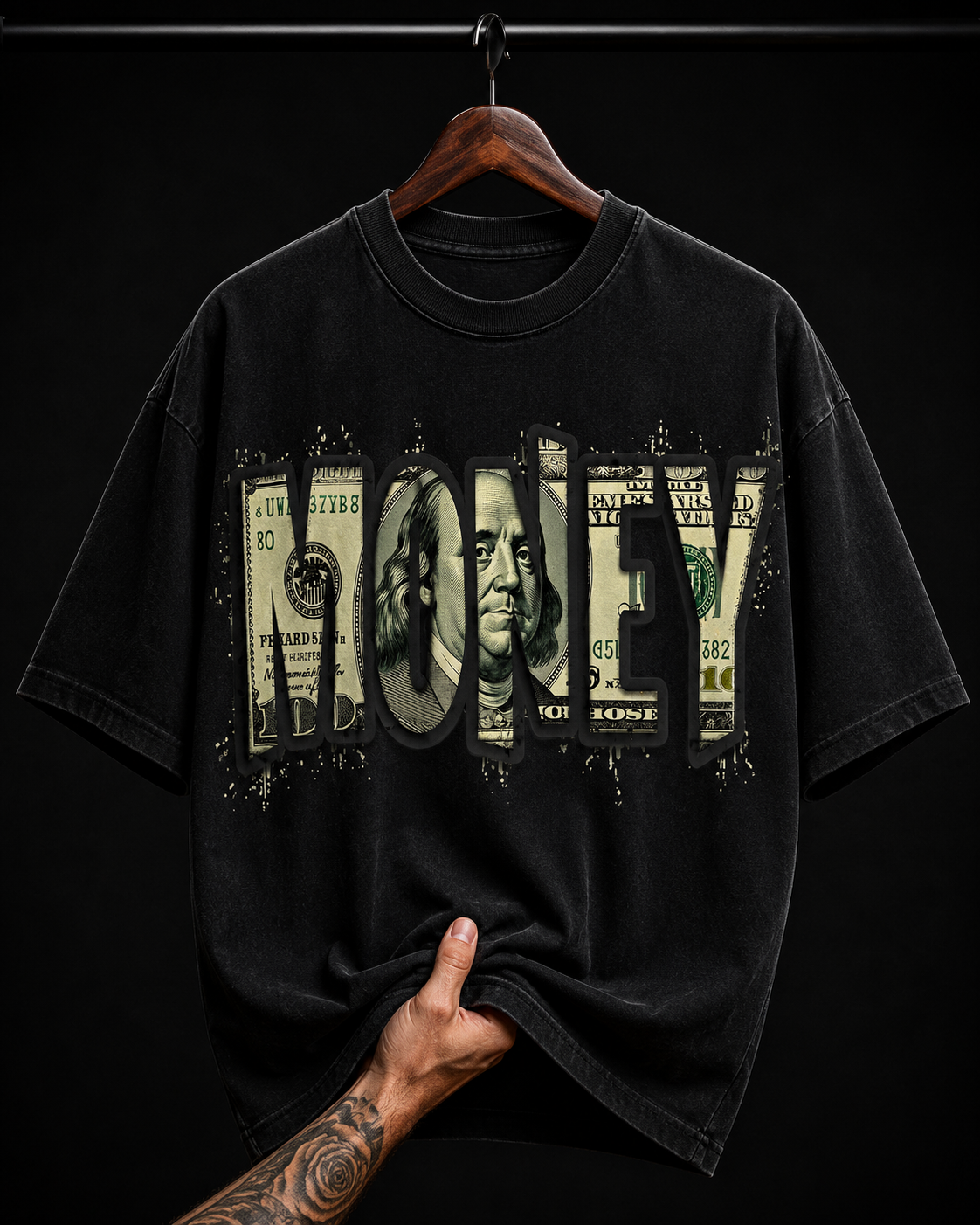 Money Dollar Bill Typography graphic T-shirt