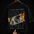 Money Burning Dollar graphic T-shirt