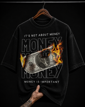 Money Burning Dollar graphic T-shirt