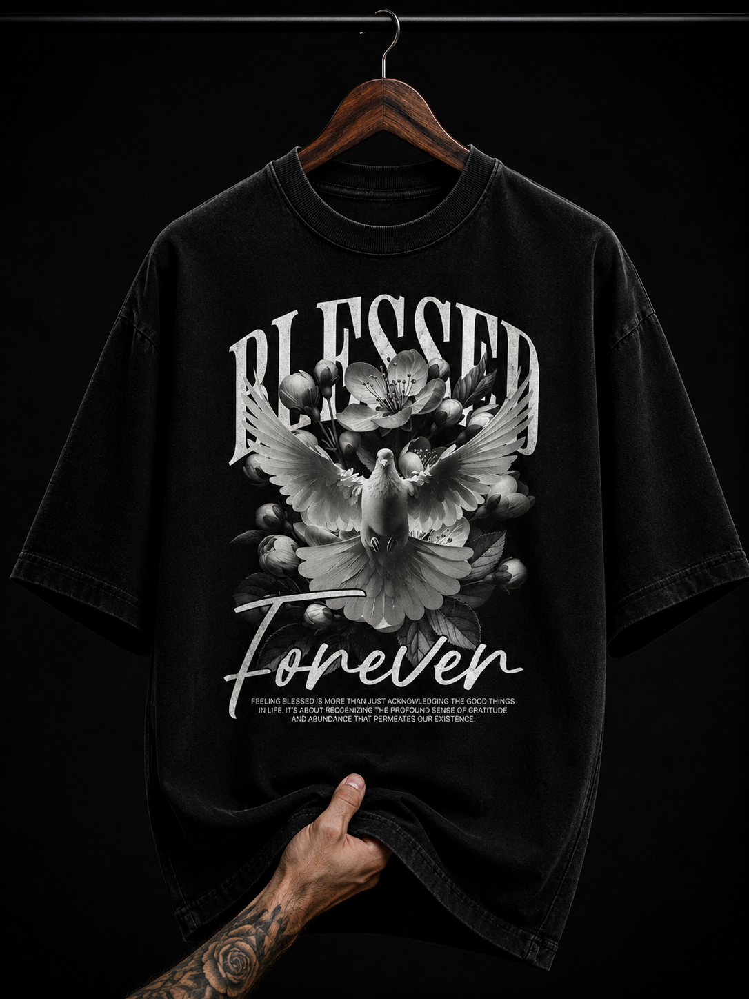 Blessed Forever Dove Floral graphic T-shirt