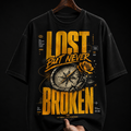 Lost But Never Broken Compass and Rose graphic T-shirt