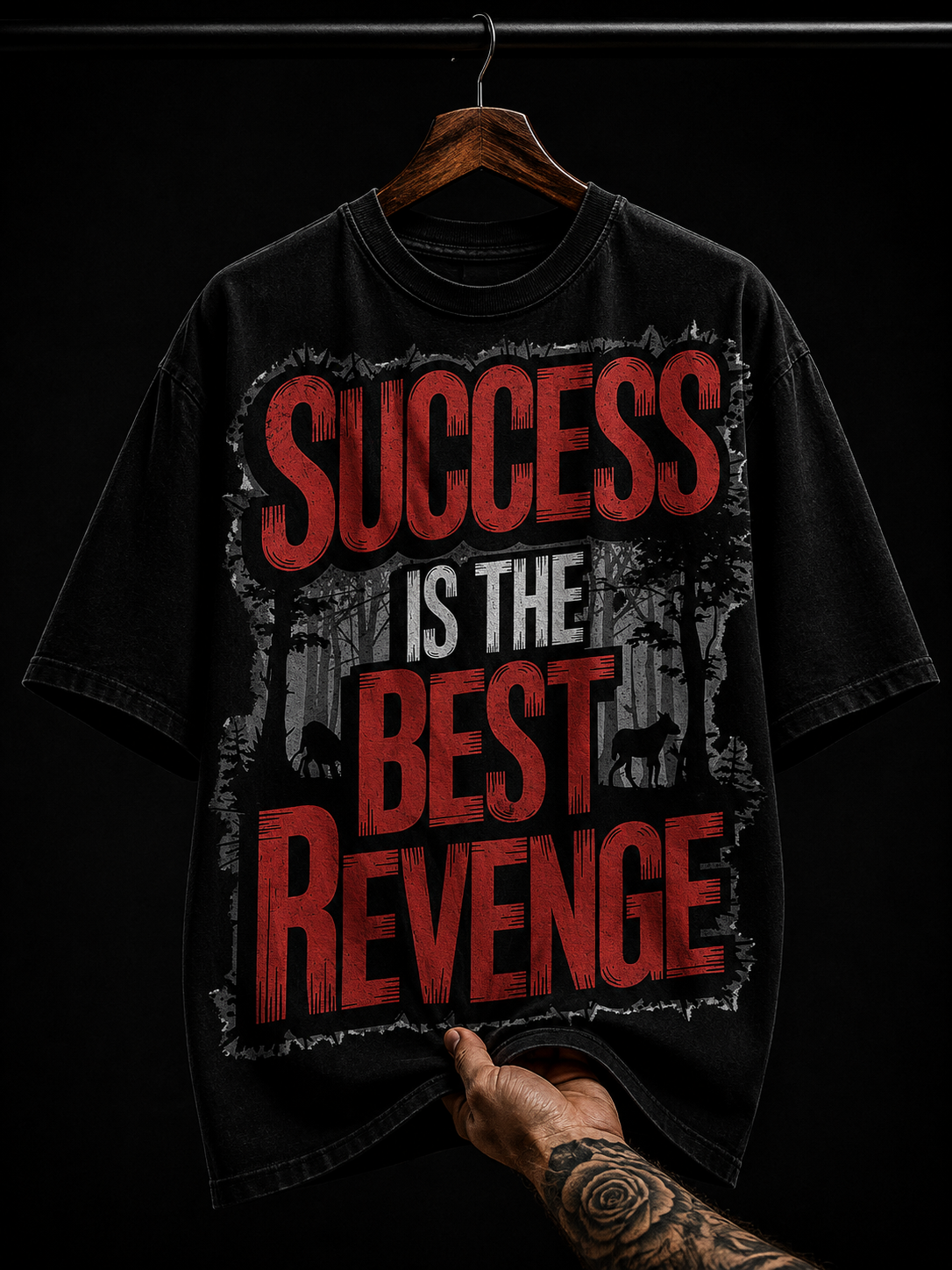 Success Is The Best Revenge Wolf graphic T-shirt