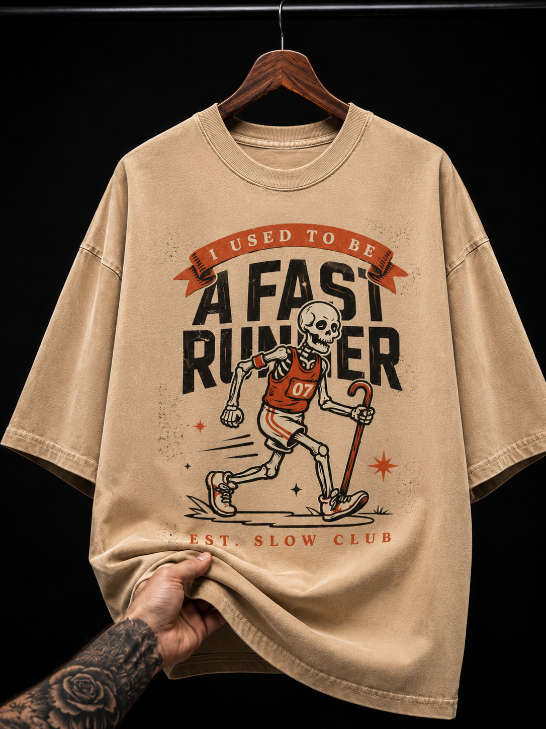 Fast Runner Skeleton graphic T-shirt