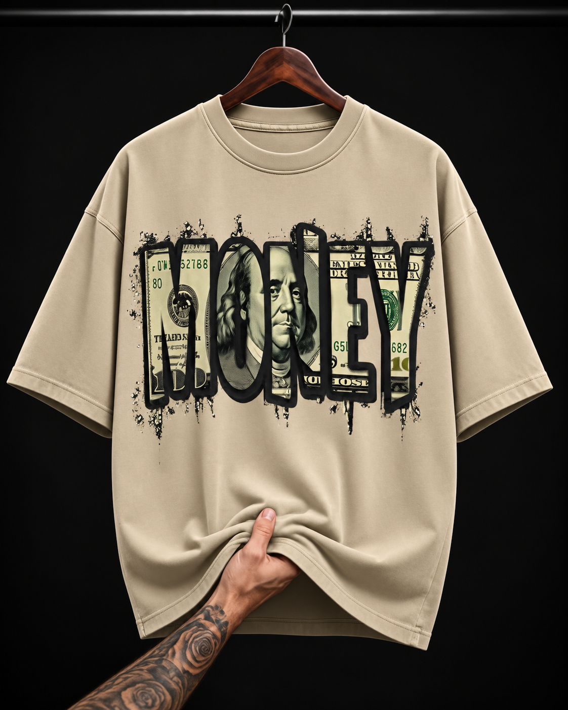 Money Dollar Bill Typography graphic T-shirt