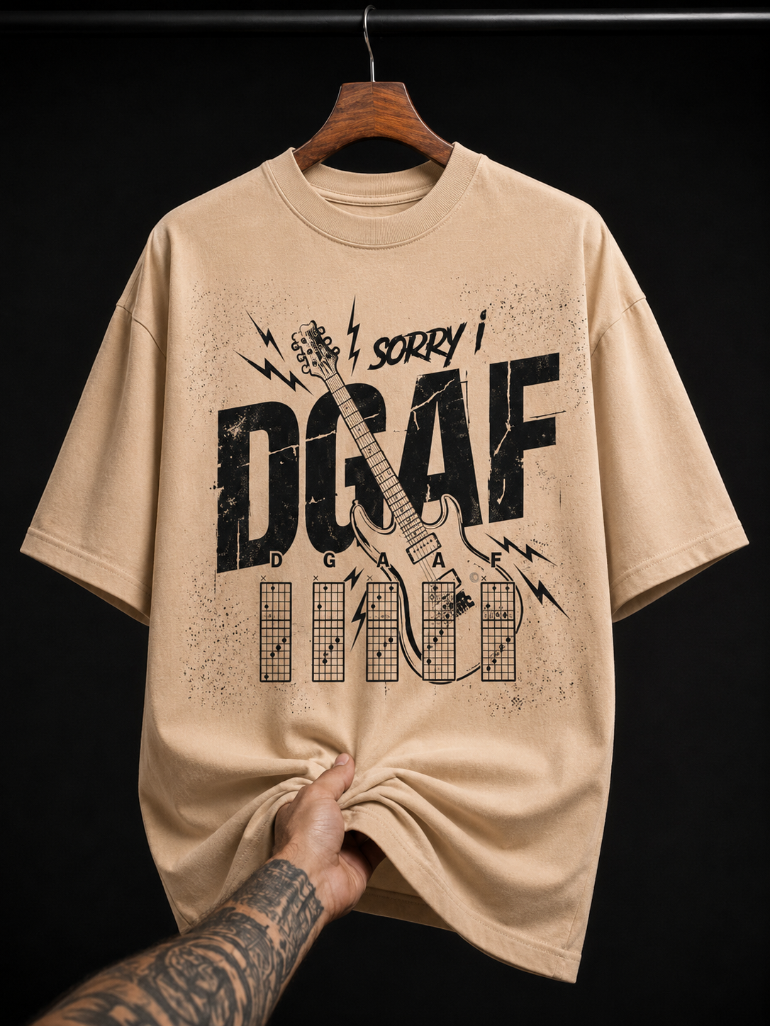 Sorry I DGAF Guitar graphic T-shirt