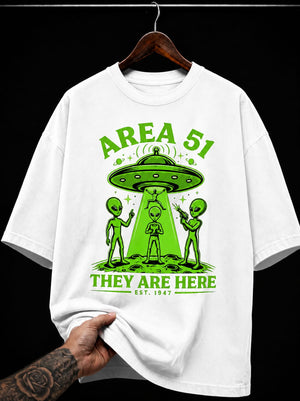 Area 51 Alien UFO graphic T-shirt