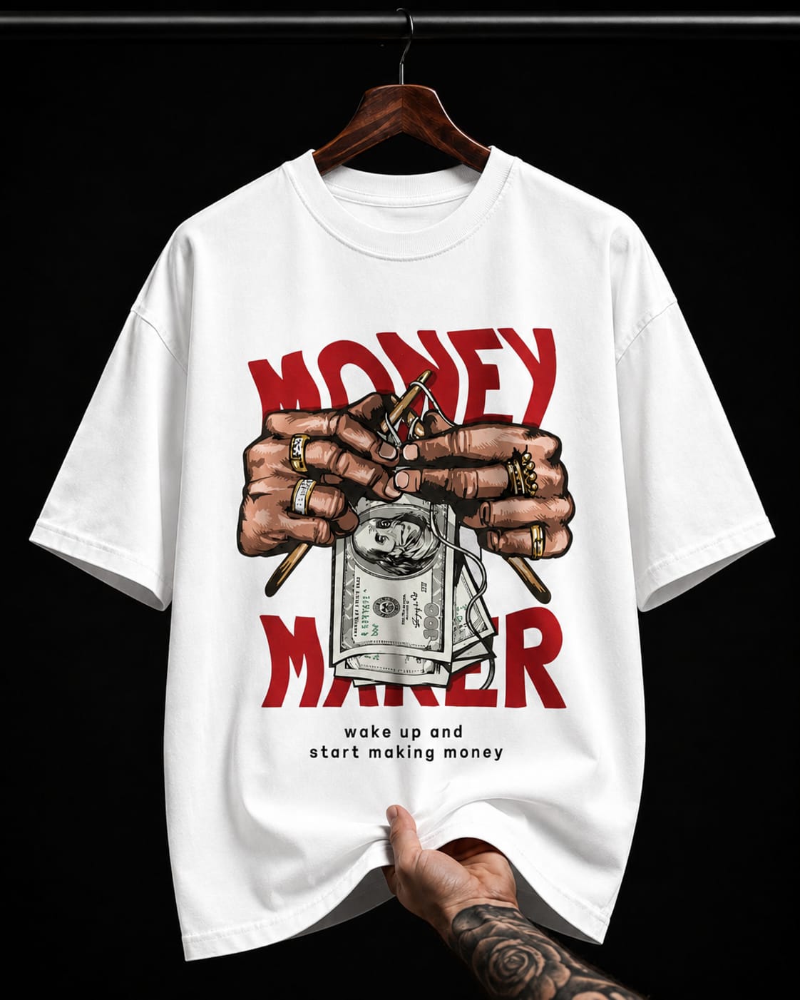 Money Maker Hands graphic T-shirt