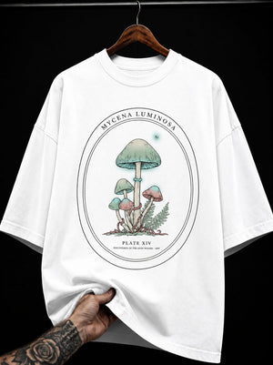 Mycena Luminosa Glowing Mushroom graphic T-shirt