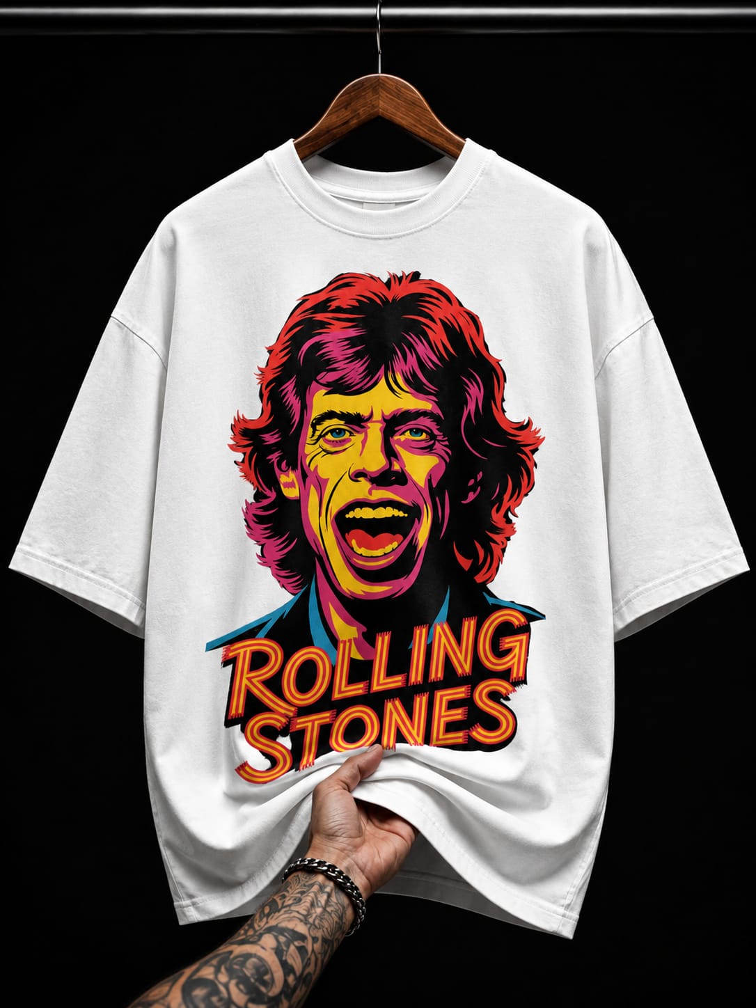 Rolling Stones Neon Portrait graphic T-shirt