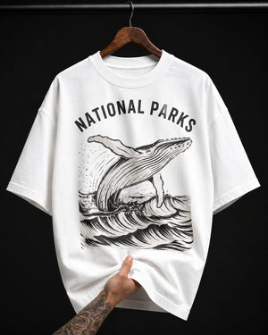 Vintage Whale National Parks graphic T-shirt