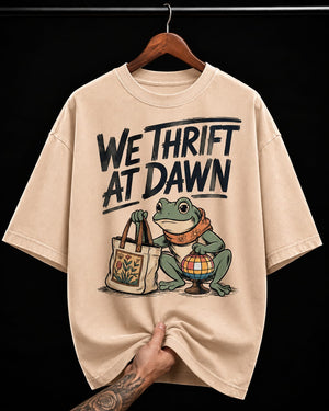We Thrift At Dawn Frog graphic T-shirt