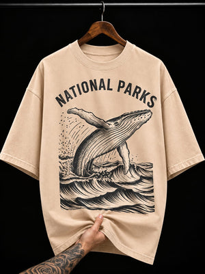Vintage Whale National Parks graphic T-shirt